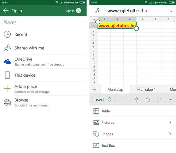Microsoft Excel for Android letöltés Androidra