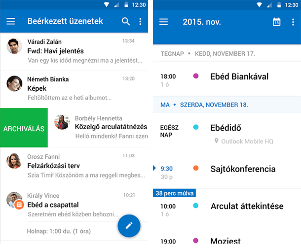 Microsoft Outlook for Android letöltés Androidra