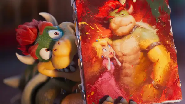 Super Mario háttérkép Bowser karakterrel és festménnyel